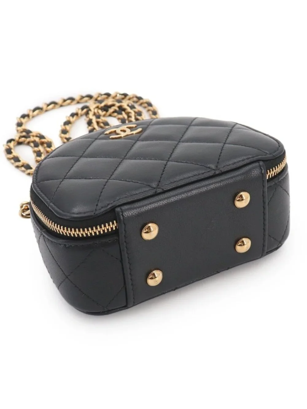 Chanel Quilted Mini Chain Shoulder Bag Lambskin Black